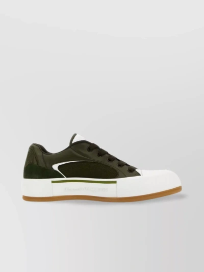 Alexander Mcqueen Low-top Sneakers With Flat Sole And Color Block Design In White