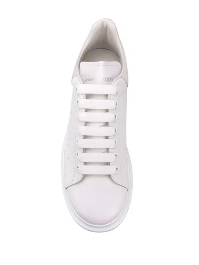 Alexander Mcqueen Exaggerated-sole Leather Sneakers In White