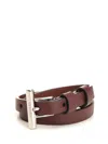 Alexander Mcqueen T-bar Double Wrap Bracelet In Brown