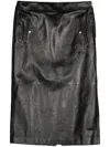 Alexander Mcqueen Low Waist Leather Skirt