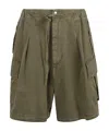 Alexander Mcqueen Cargo Pocket Drawstring Waist Shorts In Green