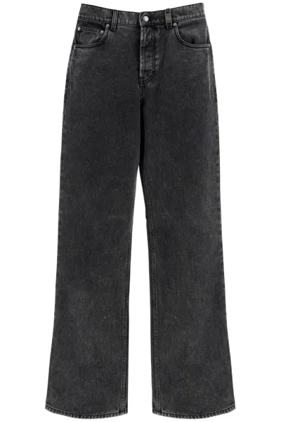 Alexander Mcqueen Low Waisted Baggy Jeans In Black