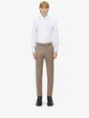 Alexander Mcqueen Low-waisted Cigarette Trousers In Beige/black/chestnut