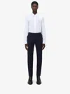 Alexander Mcqueen Low-waisted Tuxedo Cigarette Trousers In Navy