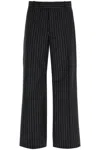 Alexander Mcqueen Mcqueen Wool & Mohair Pinstripe Pants In Black
