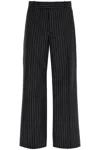 Alexander Mcqueen Mcqueen Wool & Mohair Pinstripe Pants In Black
