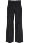 Alexander Mcqueen Mcqueen Wool & Mohair Pinstripe Pants In Black