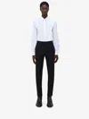 Alexander Mcqueen Low-waisted Tuxedo Cigarette Trousers In Black