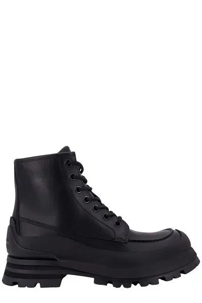 Alexander Mcqueen Luxurious Fw23 Black Leather Men's Sneaker