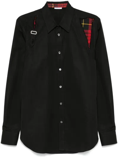 Alexander Mcqueen Macqueen Tartan-harness Shirt In Black
