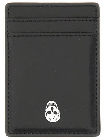 ALEXANDER MCQUEEN MAGNETIC CARD HOLDER "SKULL"