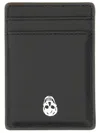 Alexander Mcqueen Magnetic Card Holder Skull In Black