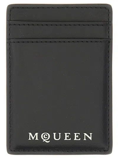 Alexander Mcqueen Magnetic Card Holder With Logo