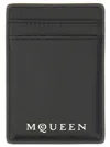 Alexander Mcqueen Magnetic Card Holder With Logo In Black