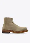 Alexander Mcqueen Maker Zip Suede Ankle Boots In Neutral