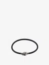 Alexander Mcqueen Rubber Cord Skull Bracelet In Black