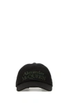 Alexander Mcqueen Curved Visor Cotton Baseball Cap In Black