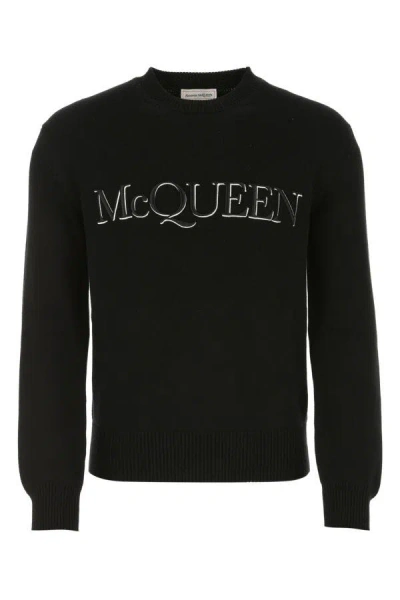 Alexander Mcqueen Man Black Cotton Sweater