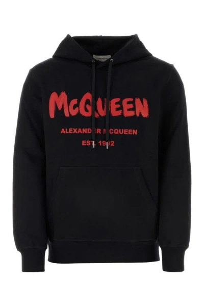 ALEXANDER MCQUEEN ALEXANDER MCQUEEN MAN BLACK COTTON SWEATSHIRT