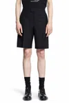 Alexander Mcqueen Men Black Wool Blend Bermuda Shorts In Black