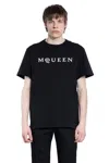 Alexander Mcqueen Logo Print Crewneck T-shirt In Black