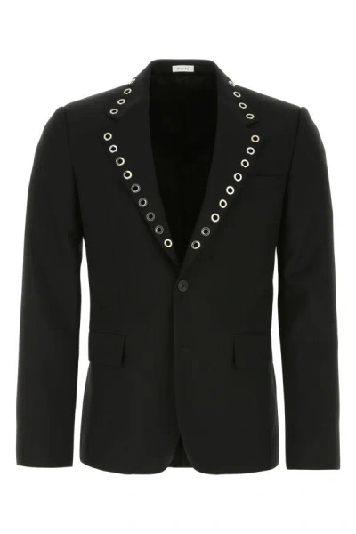 Alexander Mcqueen Single Breast Blazer Jacket In Black