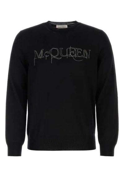Alexander Mcqueen Man Black Wool Sweater