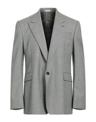 Alexander Mcqueen Man Blazer Grey Size 38 Wool
