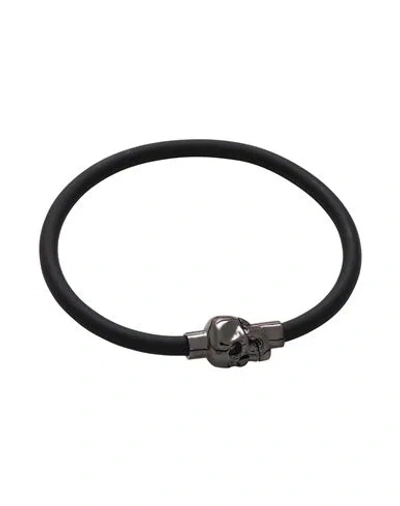 Alexander Mcqueen Man Bracelet Black Size M Rubber, Metal