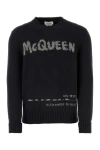 Alexander Mcqueen Pullover Girocollo Mcqueen Graffiti In Gray
