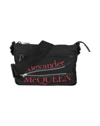 Alexander Mcqueen Man Cross-body Bag Black Size - Textile Fibers