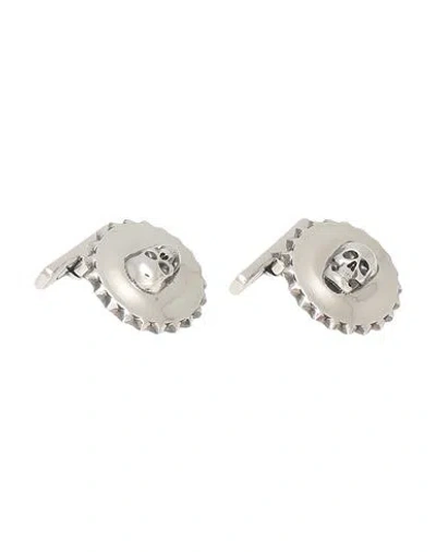 Alexander Mcqueen Man Cufflinks And Tie Clips Silver Size - Metal In Metallic