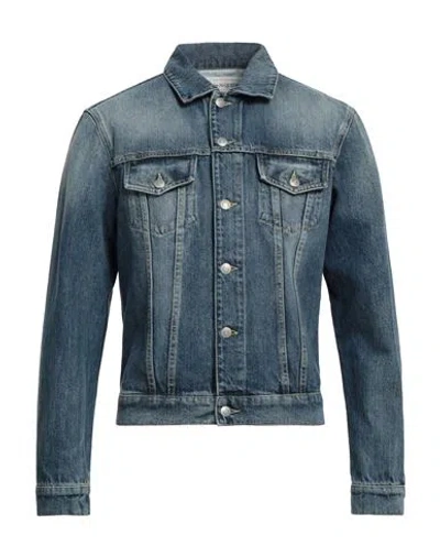 Alexander Mcqueen Man Denim Outerwear Blue Size 38 Cotton