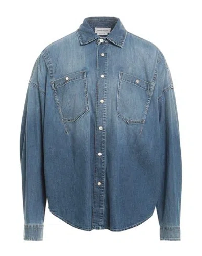 Alexander Mcqueen Sophisticated And Stylish Blue Denim Shirt