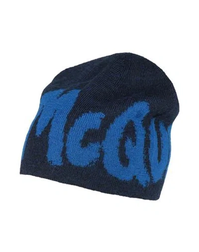 Alexander Mcqueen Man Hat Blue Size L Wool