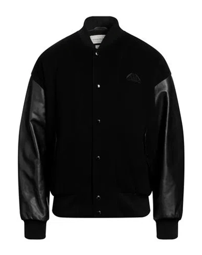 Alexander Mcqueen Man Jacket Black Size 42 Calfskin, Wool, Cashmere, Viscose, Polyester