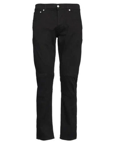 Alexander Mcqueen Man Jeans Black Size 34 Cotton, Elastane, Calfskin