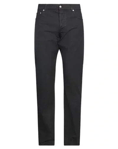 Alexander Mcqueen Man Jeans Black Size 36 Cotton, Elastane, Polyester, Calfskin