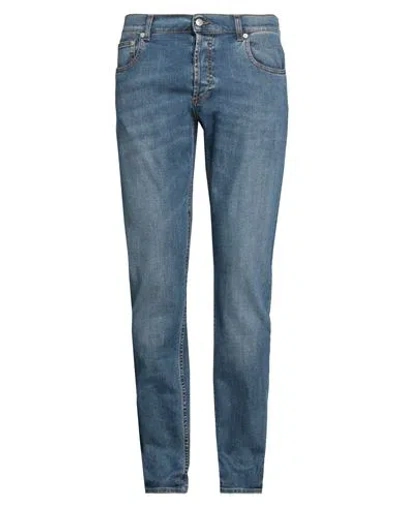 Alexander Mcqueen Man Jeans Blue Size 31 Cotton, Elastane