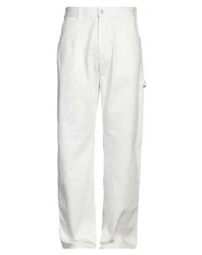 Alexander Mcqueen Man Jeans Off White Size 36 Cotton, Polyester, Goat Skin