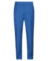 Alexander Mcqueen Man Pants Azure Size 34 Wool, Mohair Wool In Blue