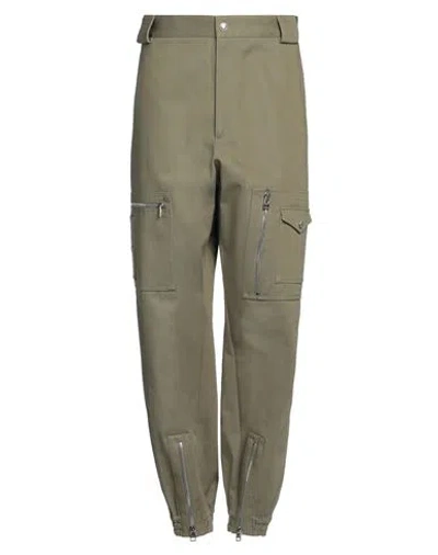 Alexander Mcqueen Man Pants Military Green Size 34 Cotton