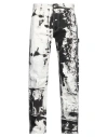Alexander Mcqueen Abstract Print Straight-leg Jeans In White
