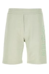 Alexander Mcqueen Embroidered Logo Bermuda Shorts With Elastic Waistband In Green
