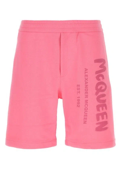 Alexander Mcqueen Man Pink Cotton Bermuda Shorts