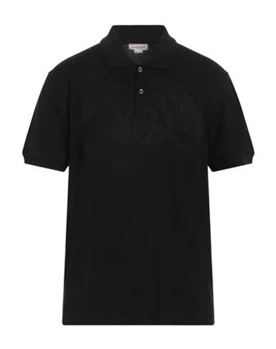Alexander Mcqueen Man Polo Shirt Black Size Xxl Cotton