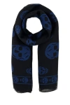 Alexander Mcqueen Skull Print Frayed Scarf In Multicolor