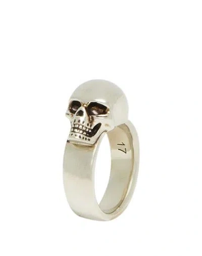 Alexander Mcqueen Man Ring Silver Size 9.5 Metal