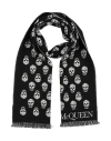 Alexander Mcqueen Men's Skull Printed Raffia Scarf In Black