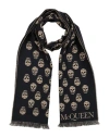 Alexander Mcqueen Man Scarf Midnight Blue Size - Wool